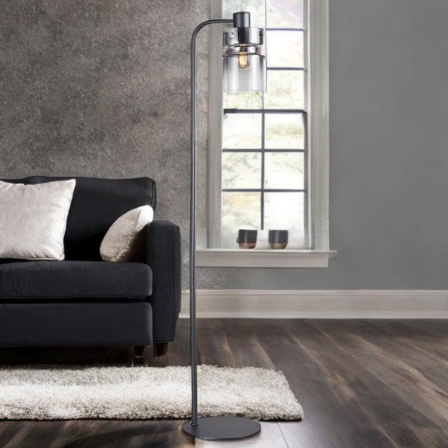 Matt Grey Finish W/ Smoke Glass Camden Floor Lamp