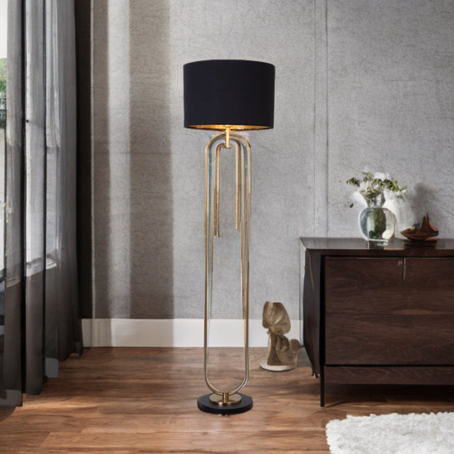 Roberta Matt Brass &Amp; Black Floor Lamp