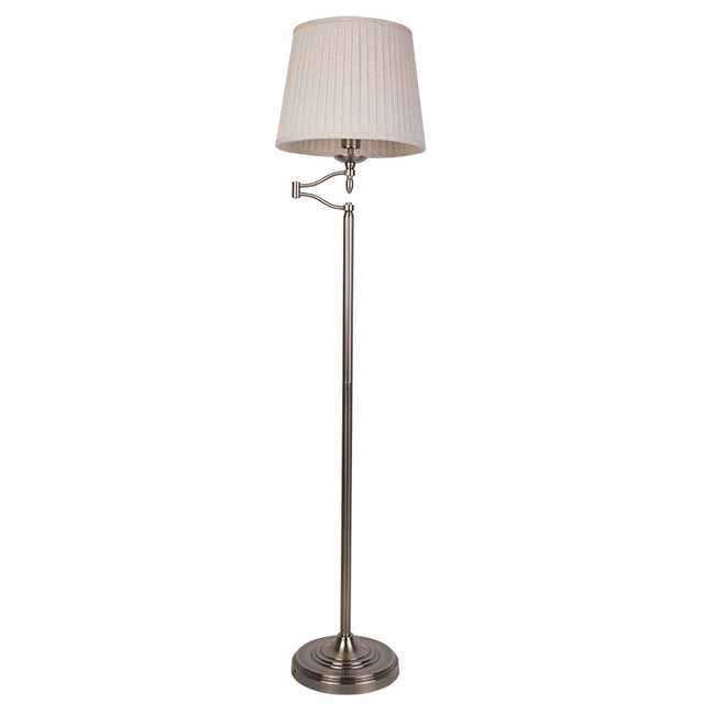 ANTIQUE BRASS FINISH with CREAM SHADE FLOOR LAMP