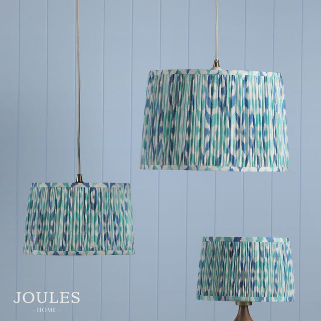 Joules Folly Pleated Shade Ikat Blue 30cm