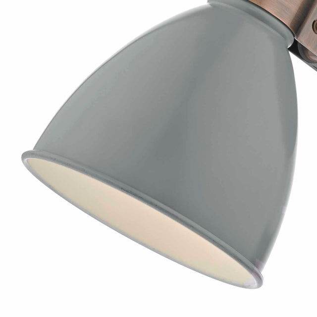 Frederick Single Wall Spotlight Grey & Copper
