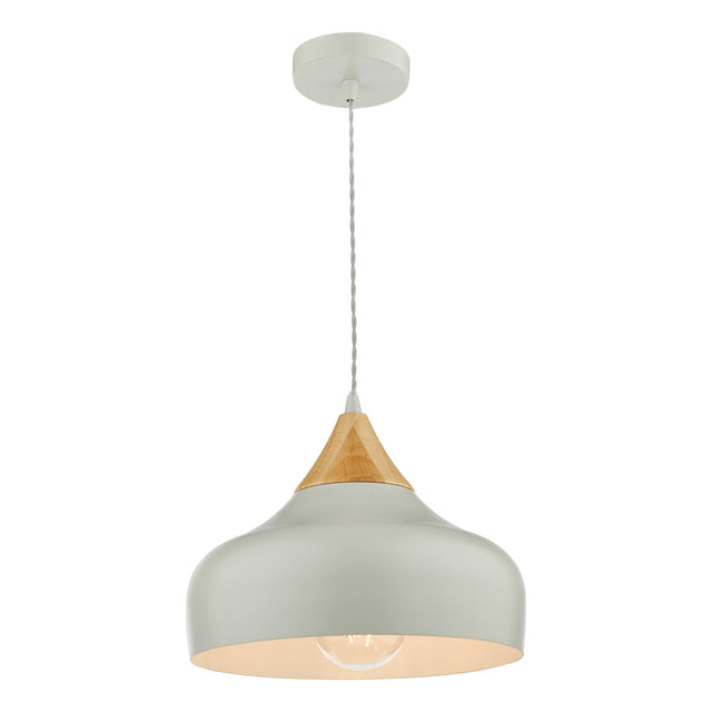 Gaucho 1 Light Single Pendant Grey And Wood