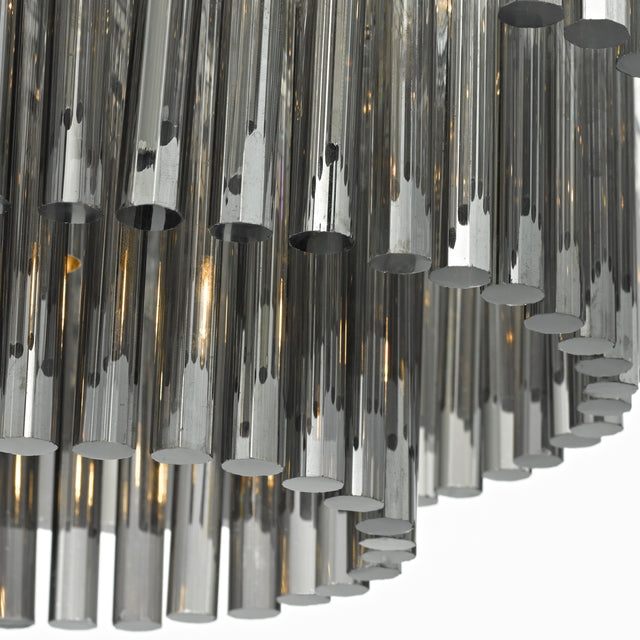Giovana 5 Light Pendant Polished Chrome & Smoked Glass