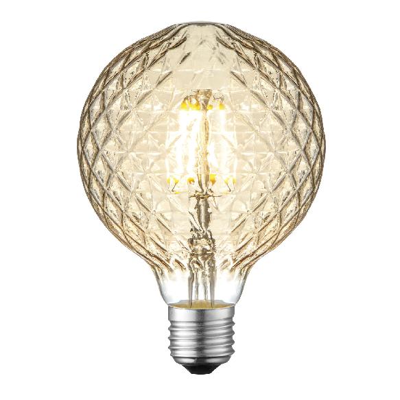Facet Amber Glass Led Filament Bulb