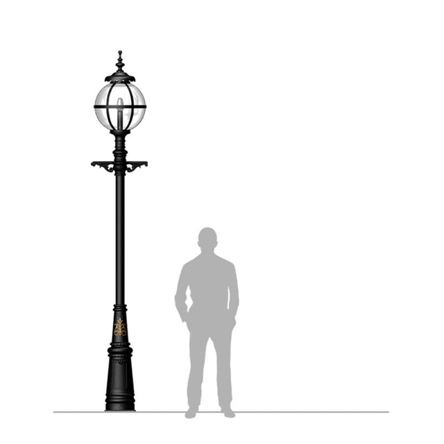 Victorian globe lamp post in cast iron