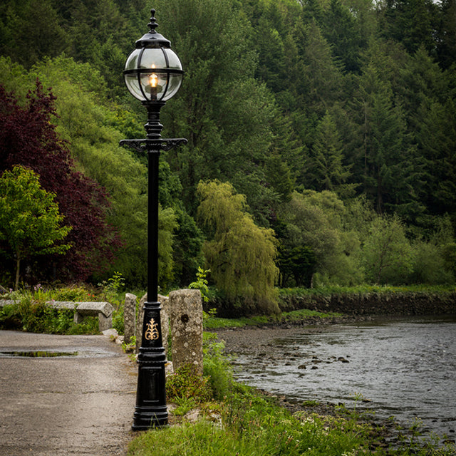 Victorian globe lamp post in cast iron