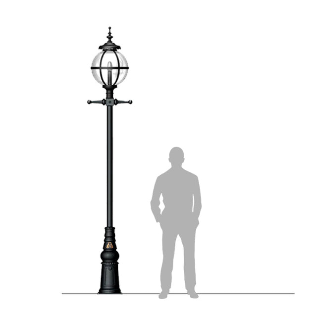 Victorian globe lamp post in cast iron