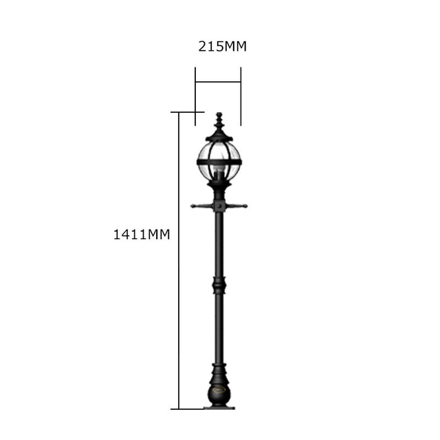 Victorian globe lamp post in cast iron