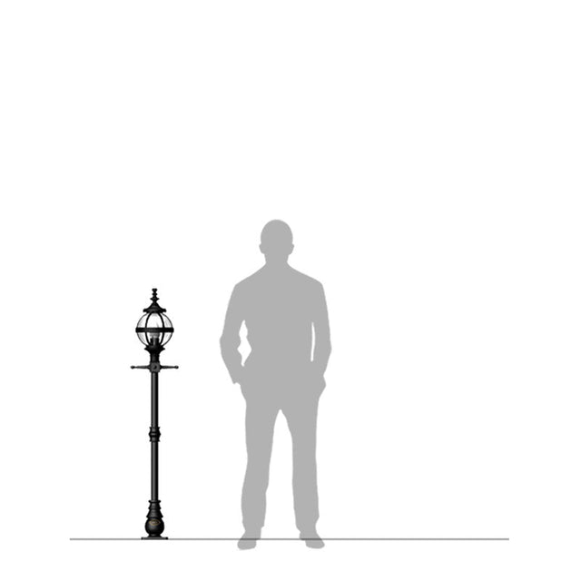 Victorian globe lamp post in cast iron