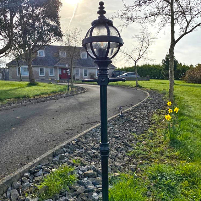 Victorian globe lamp post in cast iron