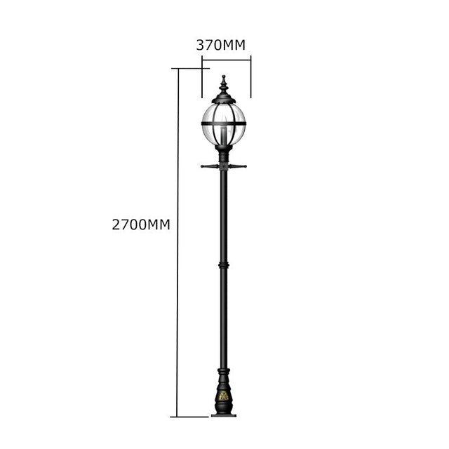 Victorian globe lamp post in cast iron