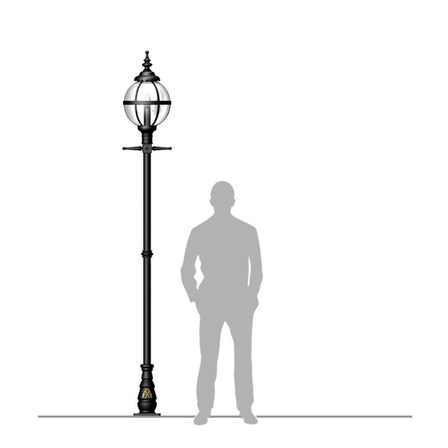 Victorian globe lamp post in cast iron