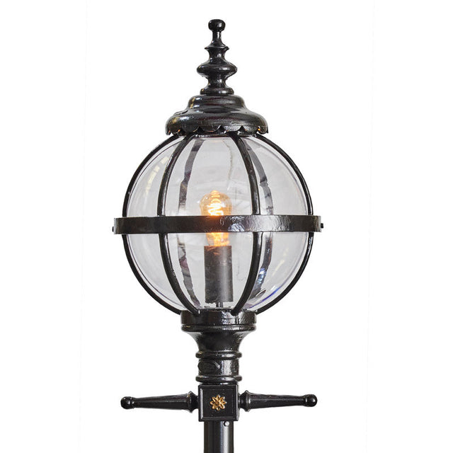 Victorian globe lamp post in cast iron
