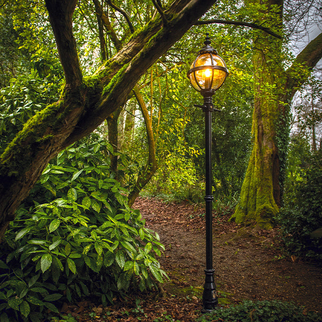 Victorian globe lamp post in cast iron