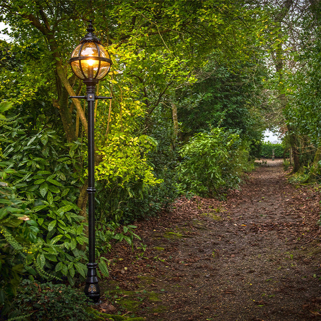Victorian globe lamp post in cast iron