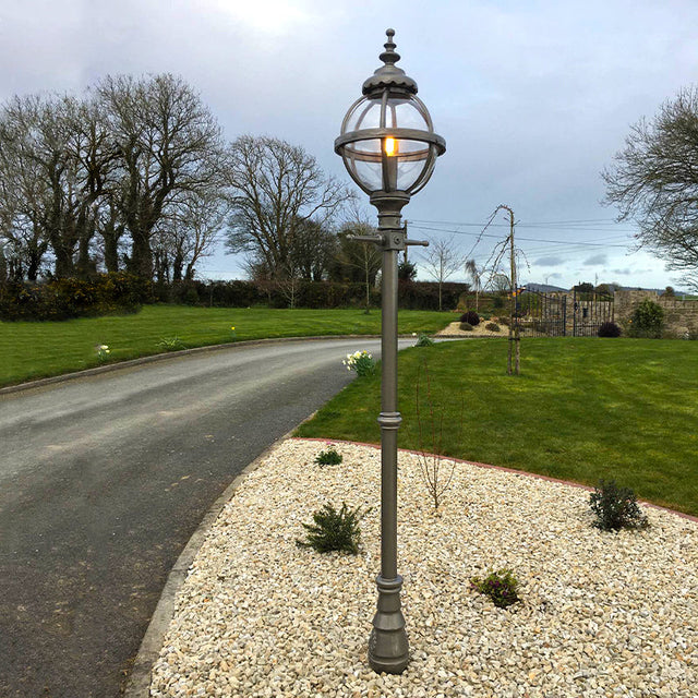 Victorian globe lamp post in cast iron