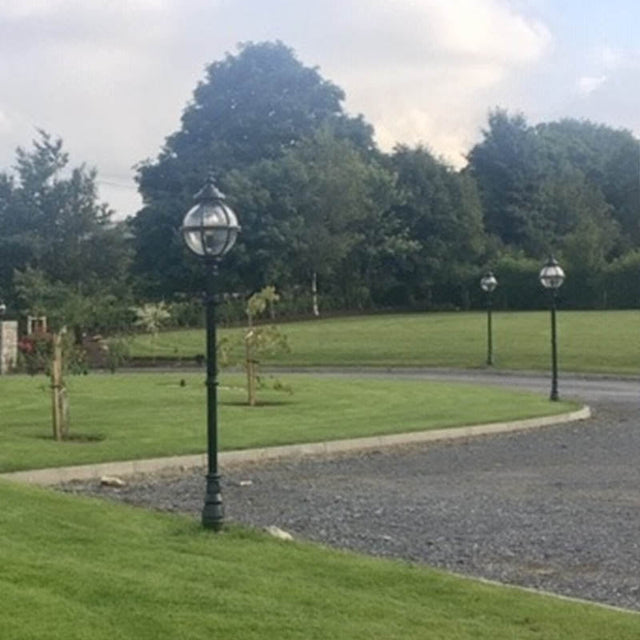Victorian globe lamp post in cast iron