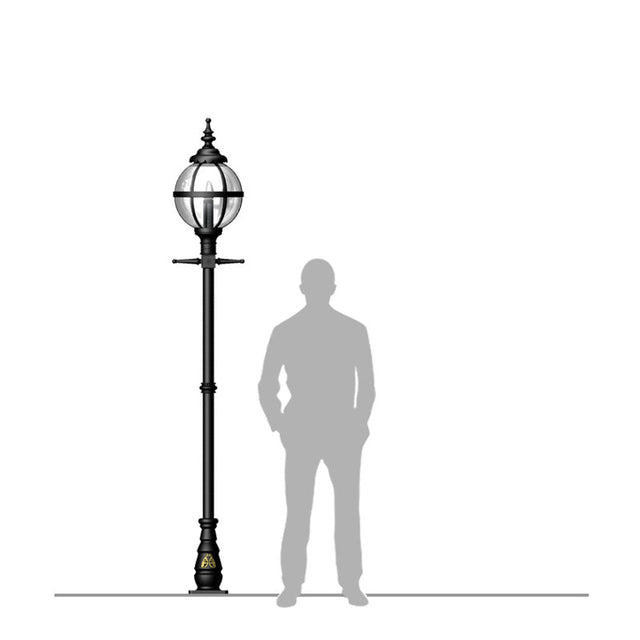 Victorian globe lamp post in cast iron