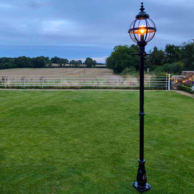 Victorian globe lamp post in cast iron