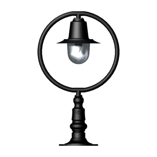 Classic railway style pier light for flat pier caps