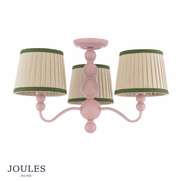 Joules Harewood 3 Light Semi Flush Pink