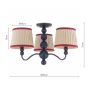 Joules Harewood 3 Light Semi Flush Navy Blue