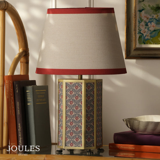 Joules Helmingham Claw Foot Table Lamp Red Print