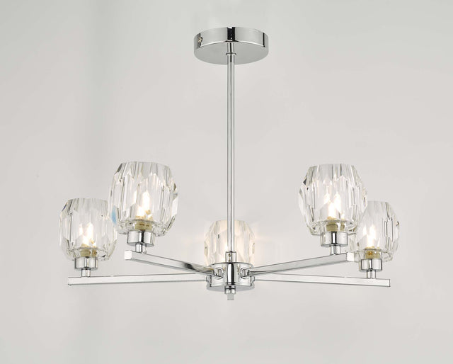 Idina 5 Light Semi Flush Polished Chrome