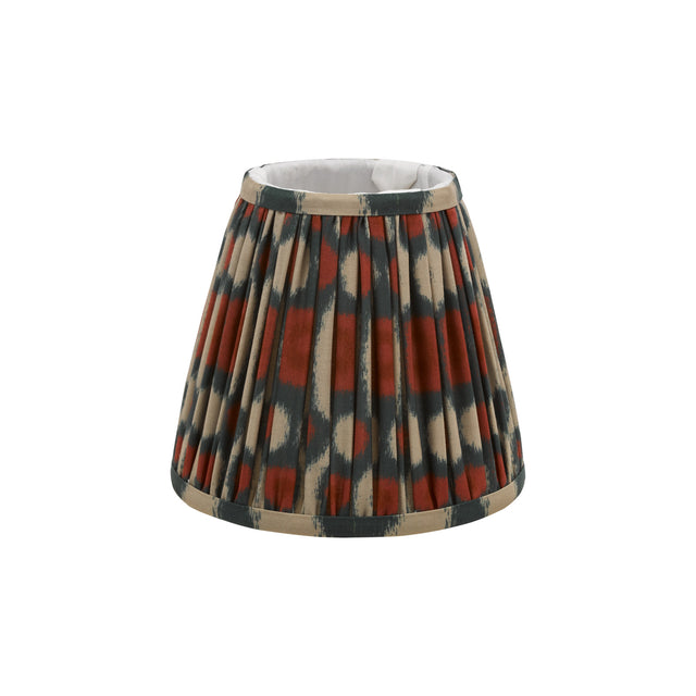 Ikat Red Cotton Tapered drum Shade 15cm and Green