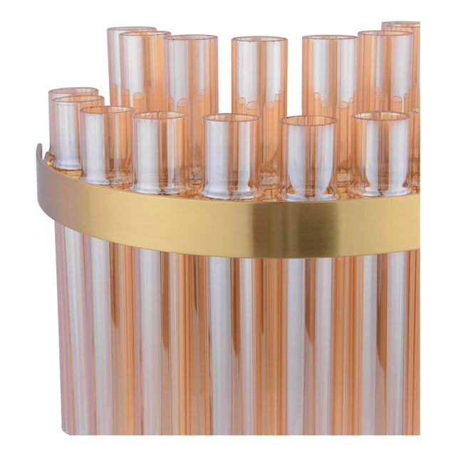 Imani 2 Light Wall Light Natural Brass and Champagne Glass