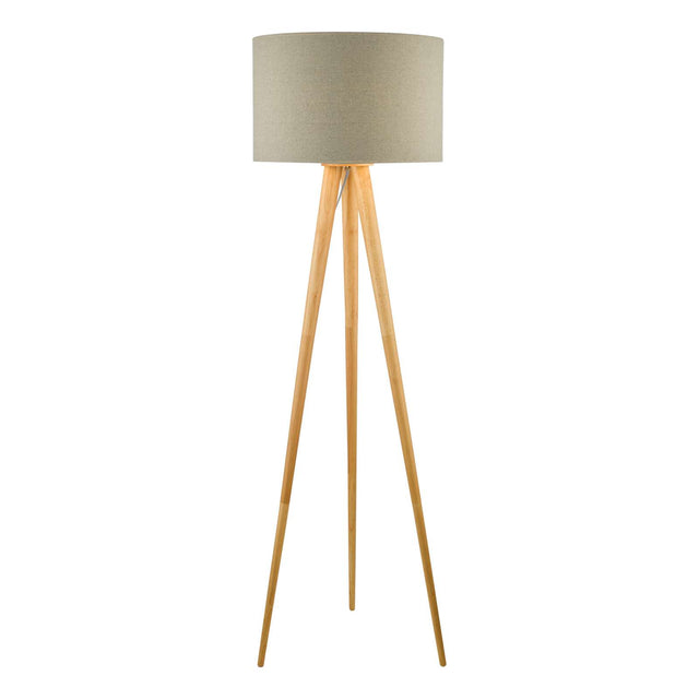 Ivor Floor Lamp Light Wood Base Only