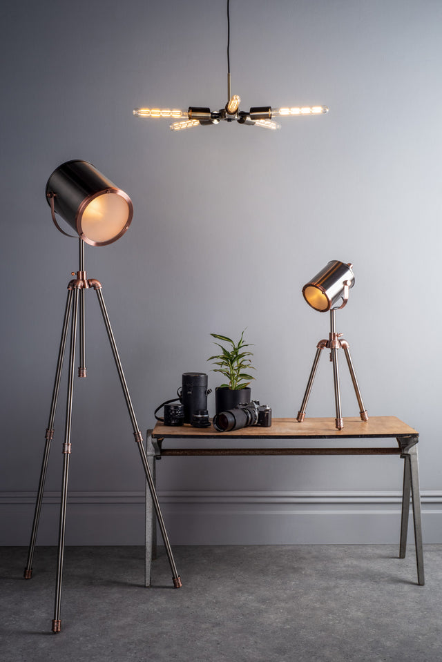Jake Task Table Lamp Antique Silver And Copper