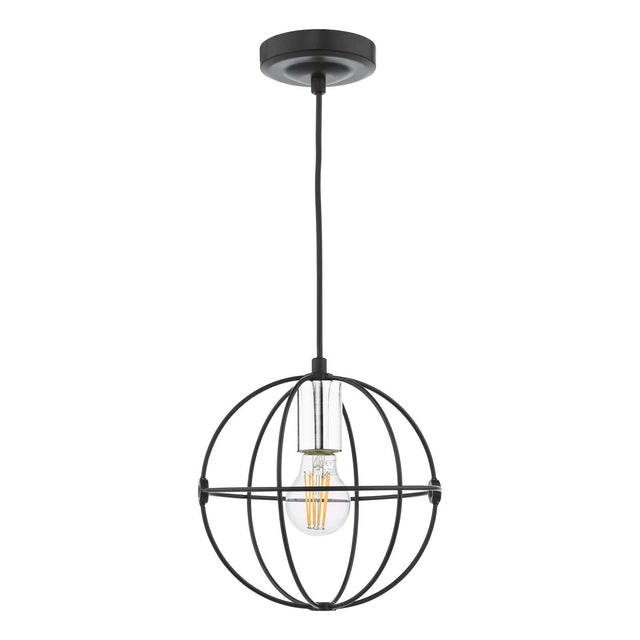 Javari 1 Light Pendant Matt Black/Polished Chrome