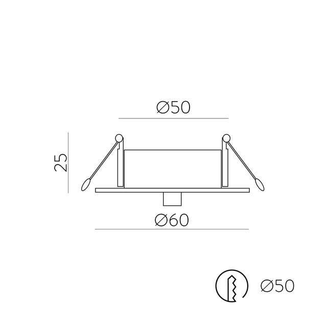 Recessed Base Kit, Without illumination, With 3-pole aerial connector