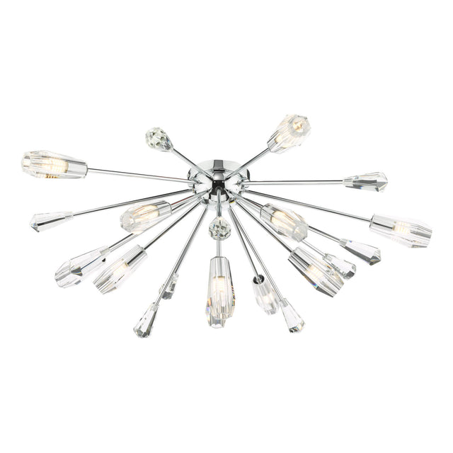 Kalyssa 11 Light Flush Polished Chrome and Glass