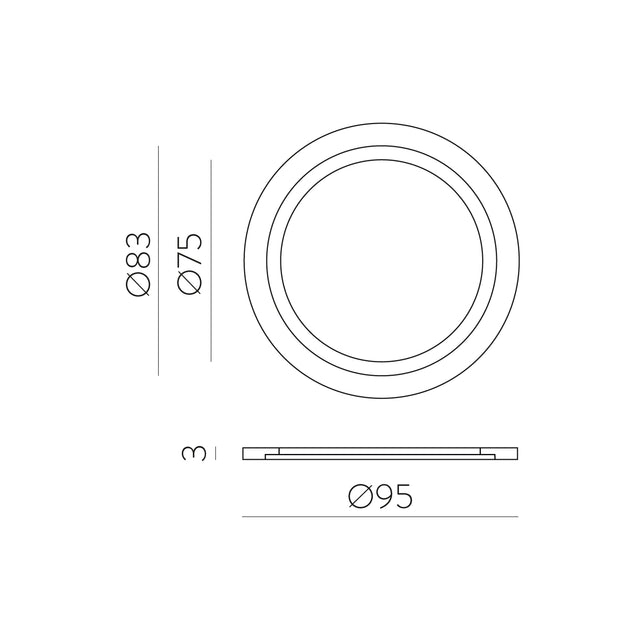 Kidal Adapter Ø95 mm Without lighting, Without installation