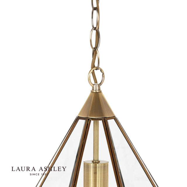 Laura Ashley Zaria Pendant Antique Brass Glass