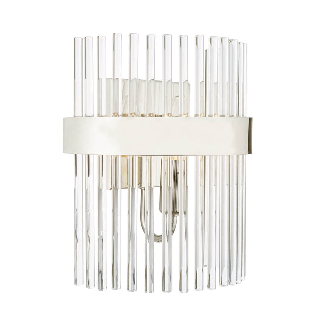 Laura Ashley Alexa 2lt Wall Light Polished Nickel Glass