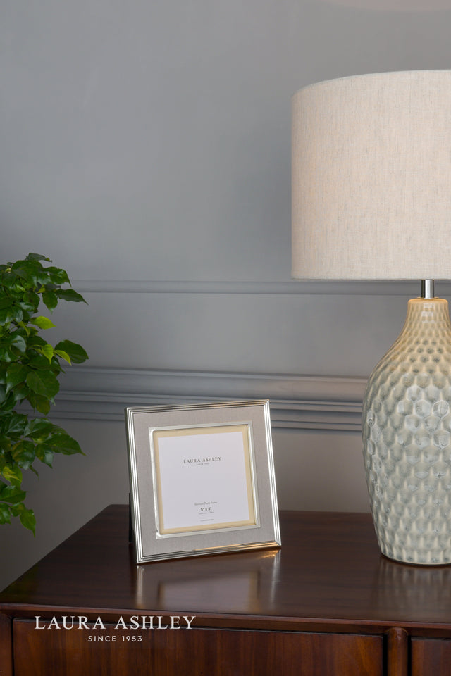 Laura Ashley Harrison Photo Frame Pale Charcoal Linen 5x5"