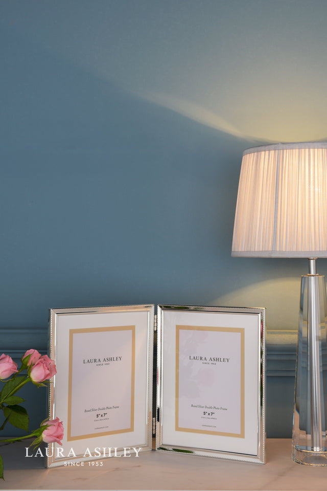 Laura Ashley Boxed 2 Aperture Photo Frame Polished Silver 5x7"