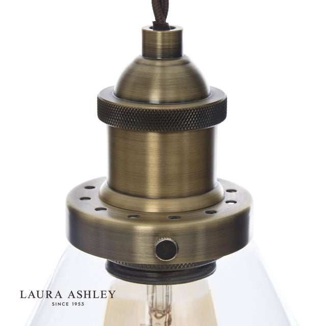 Laura Ashley Isaac Pendant Antique Brass Glass