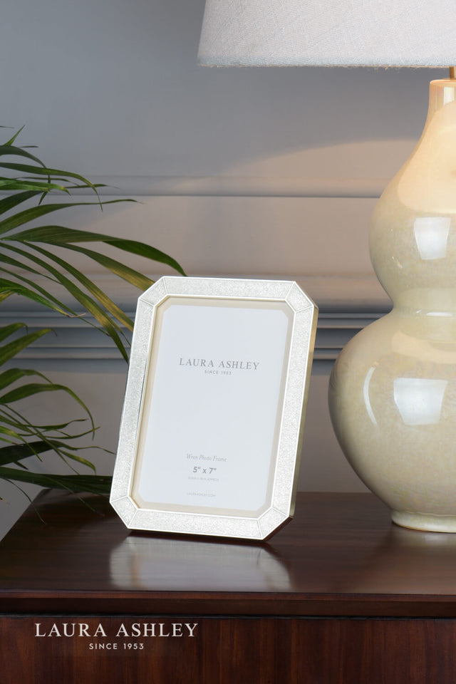 Laura Ashley Wren Photo Frame Polished Silver Glitter 5x7 Inch