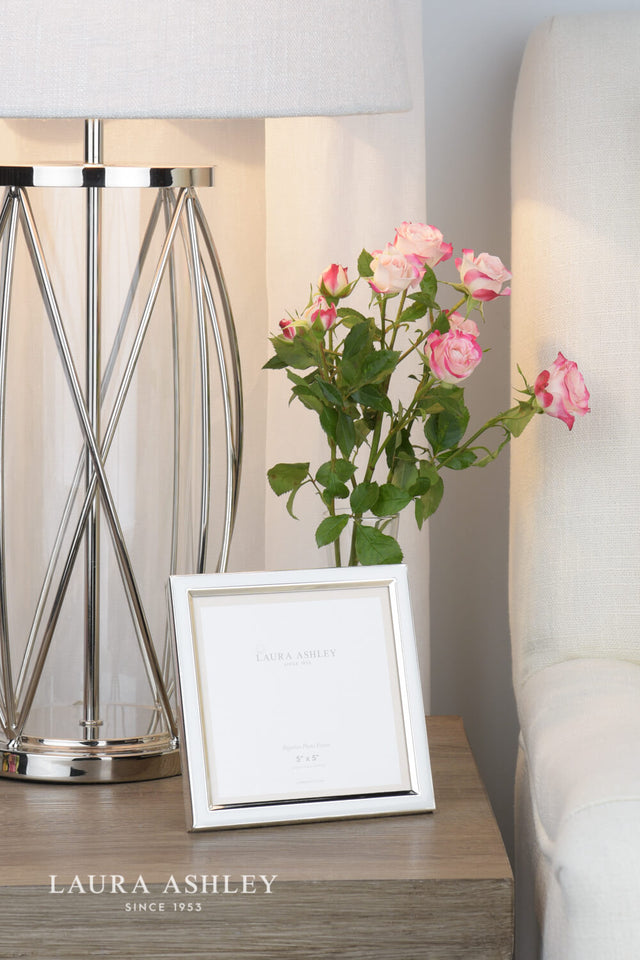 Laura Ashley Steynton Photo Frame Polished Silver 5x5 Inch