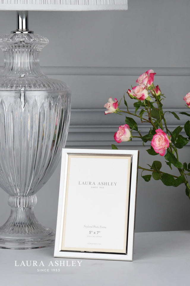 Laura Ashley Neyland Photo Frame Polished Silver 5x7 Inch