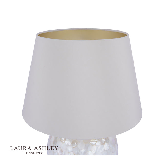 Mathern Table Lamp Cream Shell & Champagne With Shade