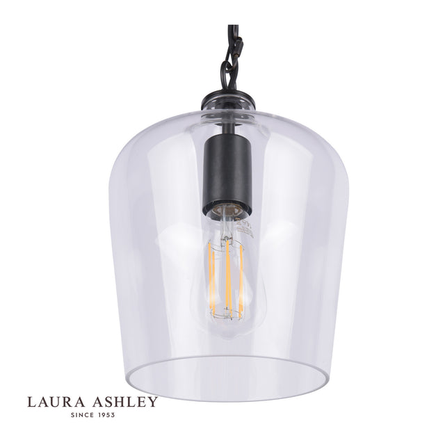 Ockley Bottle Pendant Glass & Matt Black
