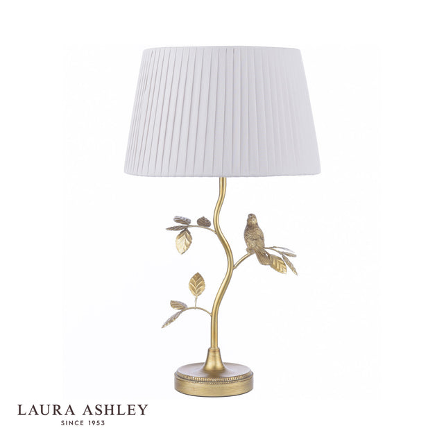 Laura Ashley Egelton Table Lamp Aged Brass and Taupe With Shade
