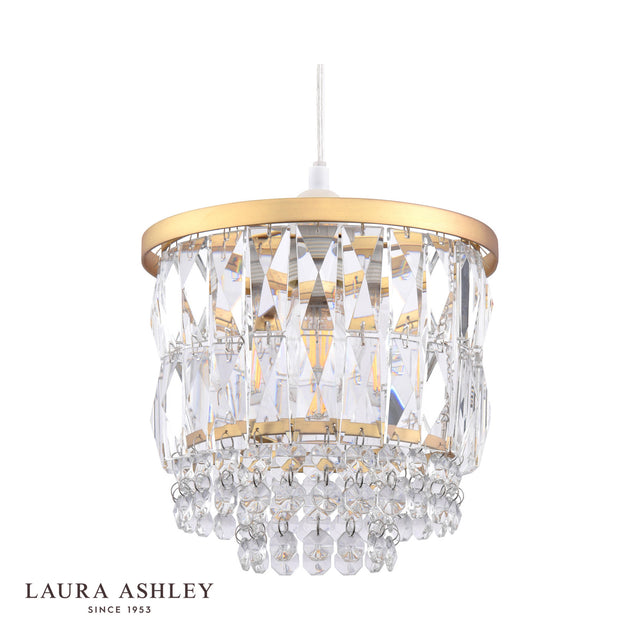 Laura Ashley Rhosill Easy Fit Pendant Crystal and Antique Brass