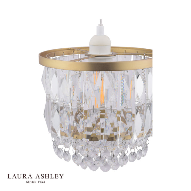 Laura Ashley Rhosill Easy Fit Pendant Crystal and Antique Brass