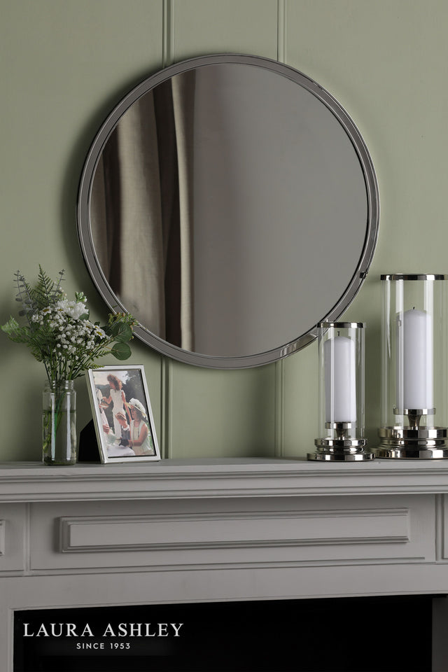 Laura Ashley Harrington Mirror Polished Nickel 60 X 60cm